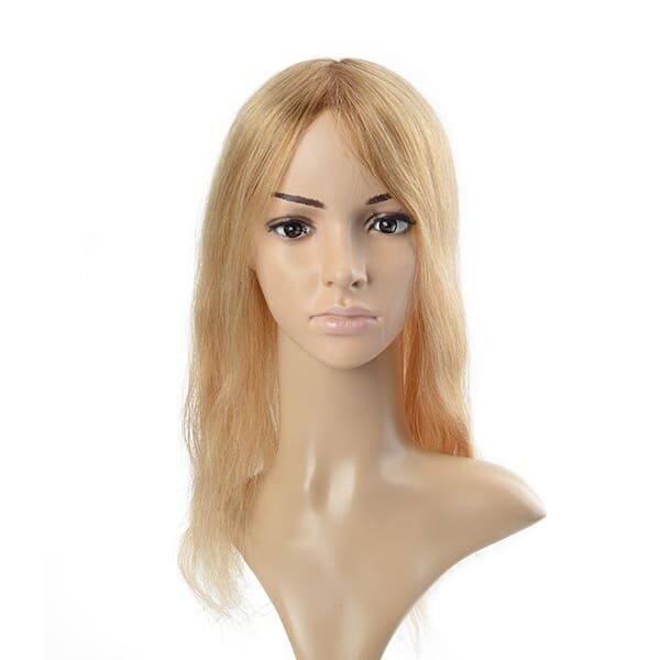 Fine mono base toupee with clips for women (1)