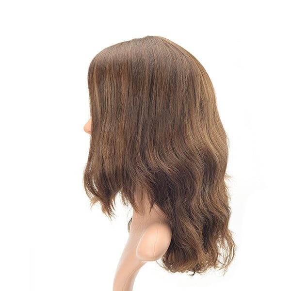 Long hair long layer light brown tone wavy European hair Jewish wig (4)