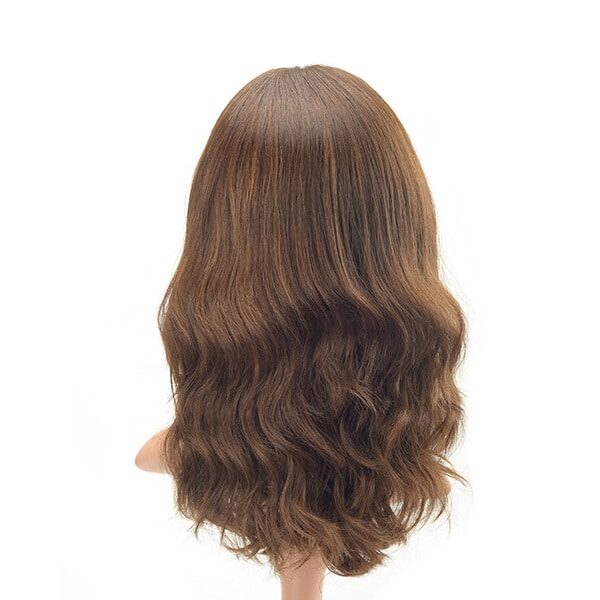 Long hair long layer light brown tone wavy European hair Jewish wig (5)