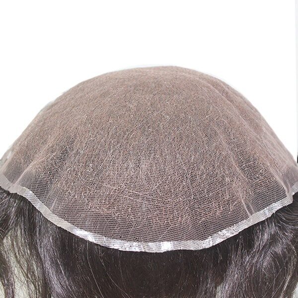 LW1962 Human Hair Natural Swiss Lace Toupee (1)