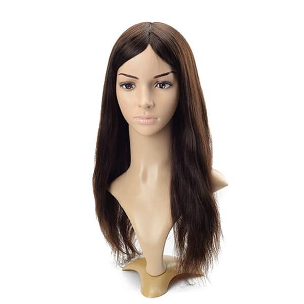 Fine mono wig with silk top natural women's wig (3)