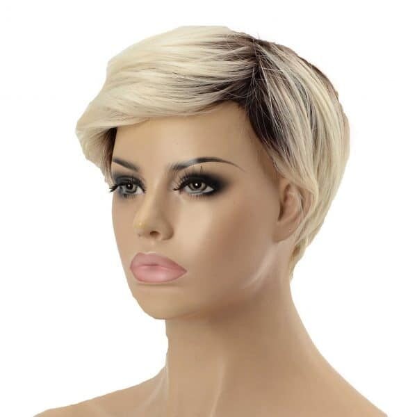 Short Platinum Blonde Pixie Cut Women's Synthetic Wig (2)