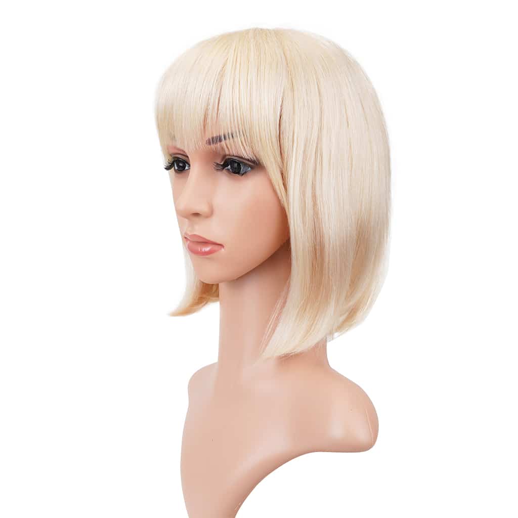 Bob-Style-Scalp-Top-Machine-Made-Wig-with-Bangs-Blonde-613-Color-4