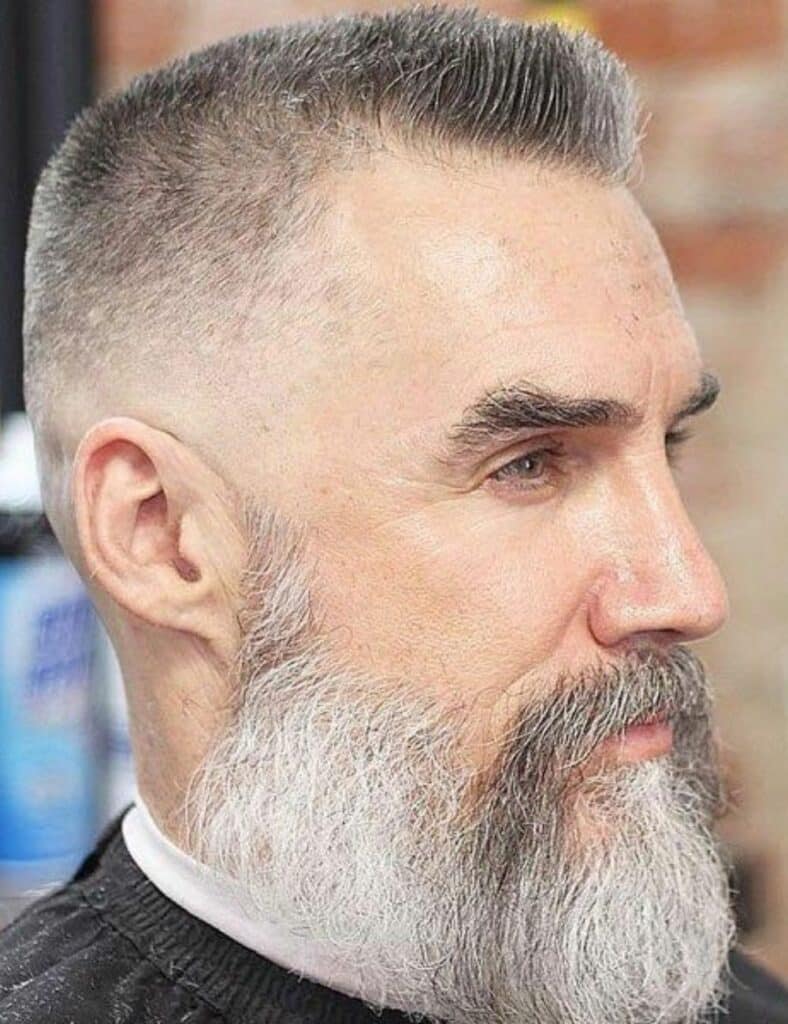 older-mens-hairstyles-thinning-hair-Bearded-Semi-Buzz-Cut