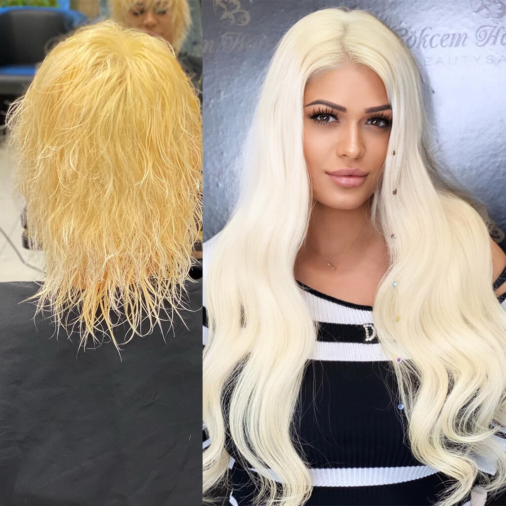 Hair bulk hair extensions before and after