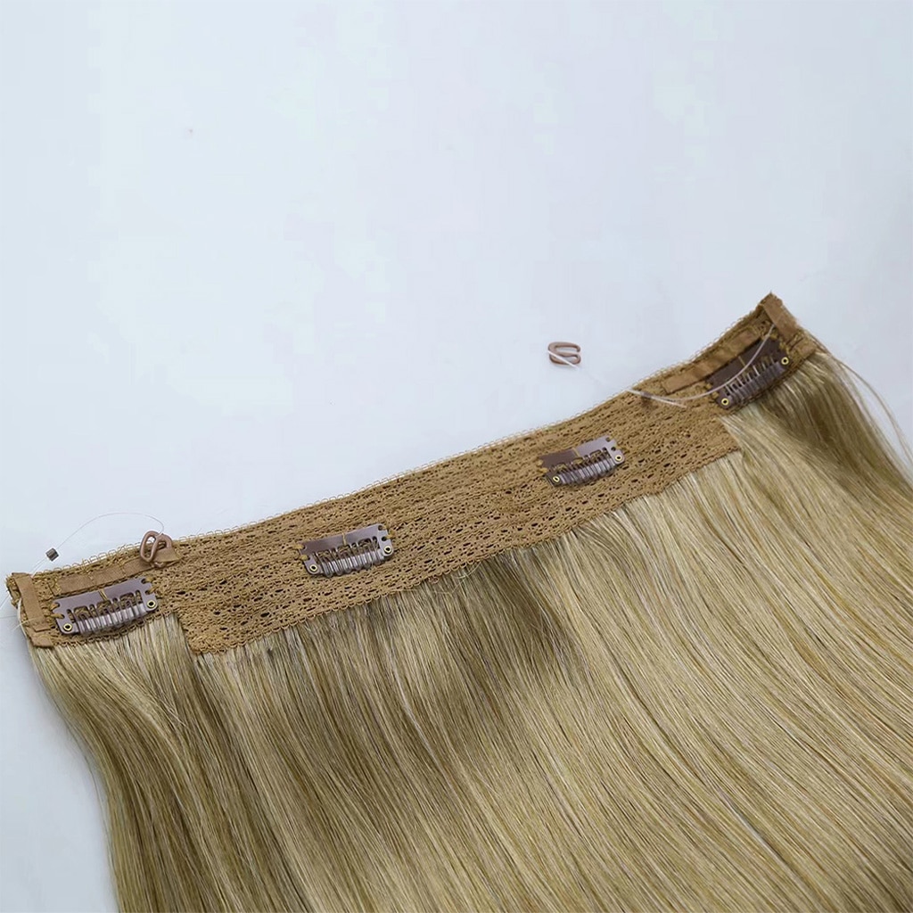 blonde-Halo-Hair-Extensions-Mixed-Light-Brown-Color-3