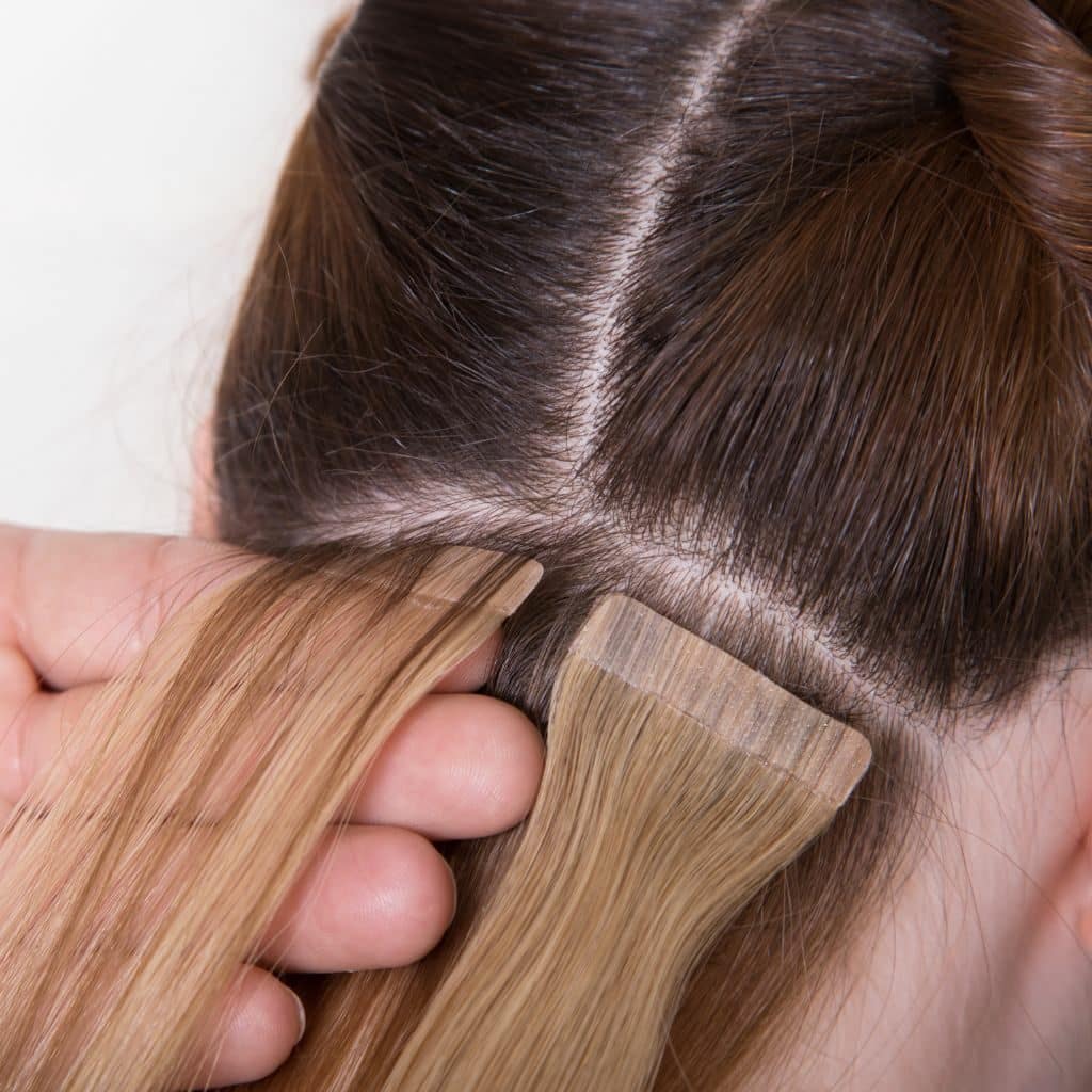 Installing Tape-in hair extensions