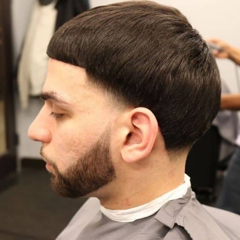 Tapered-Bowl-Cut-Fade-for-men-with-receding-hairline